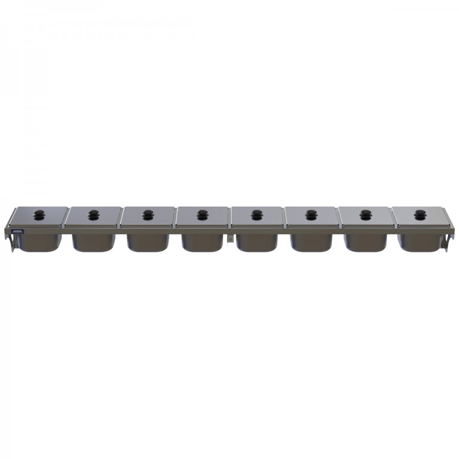 Condimentadora de Parede 8 Cubas Inox 1/6 100mm - Aisa